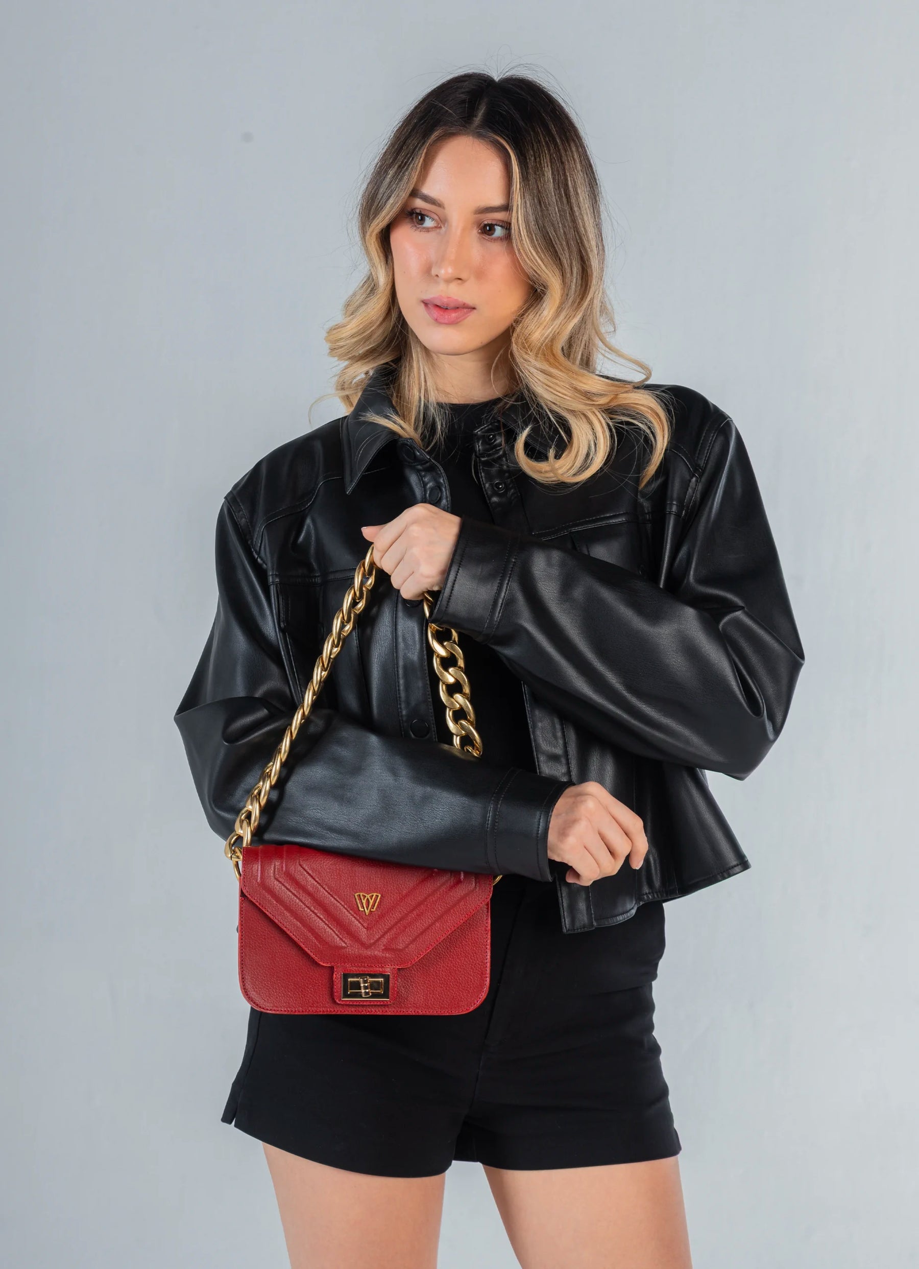 Split Mini Flap Bag Chunky Chain