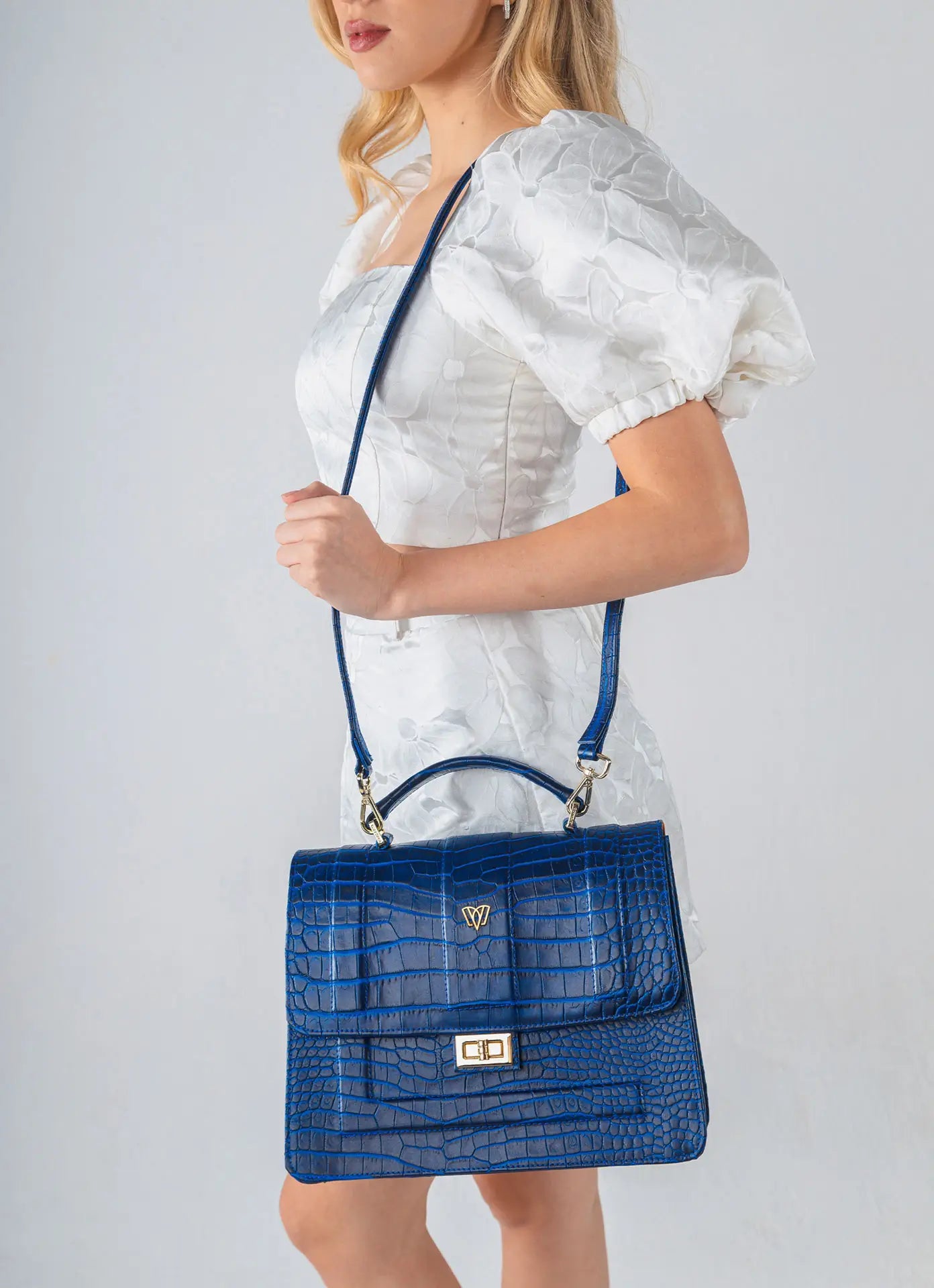 Pilar Satchel Bag | Crocodile