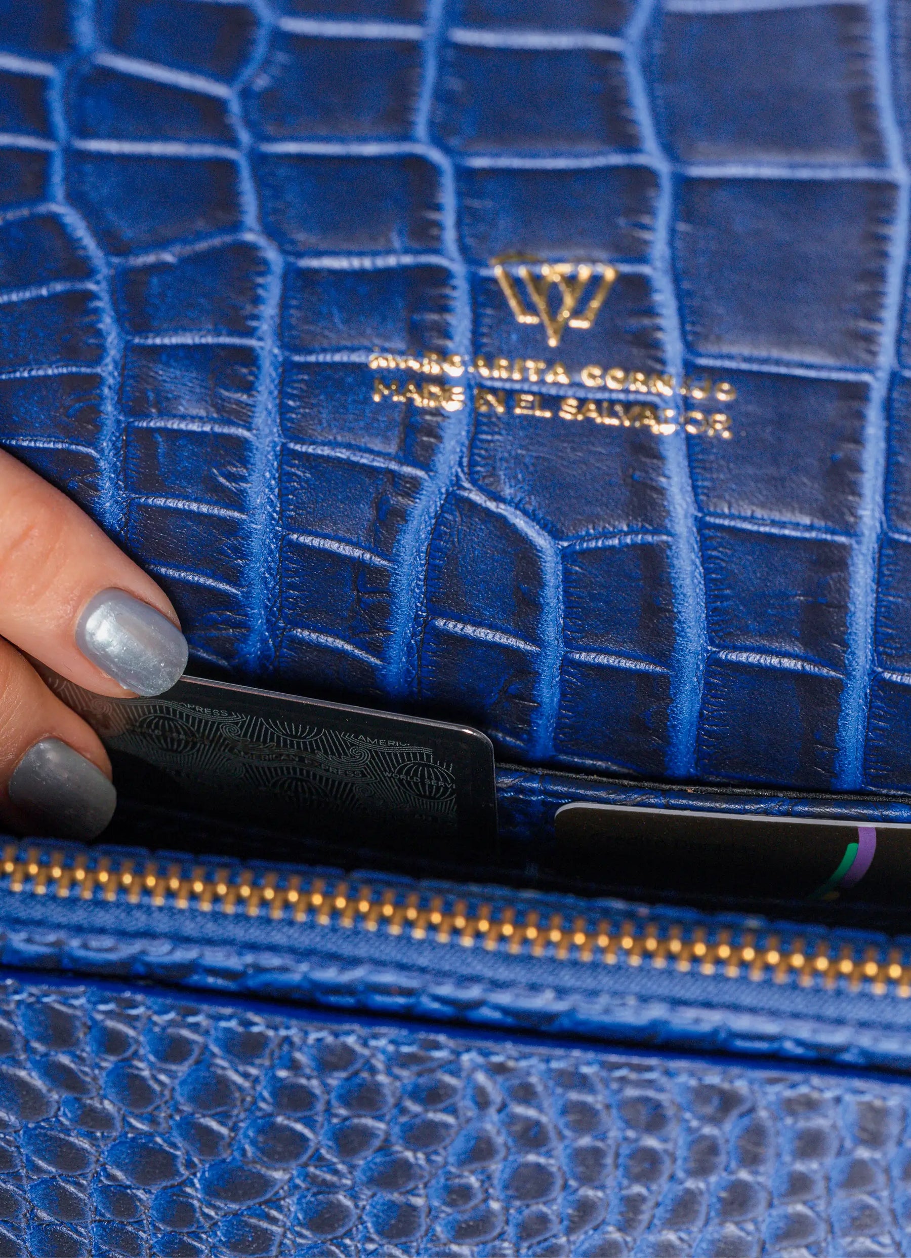 Split crossbody bag | Crocodile