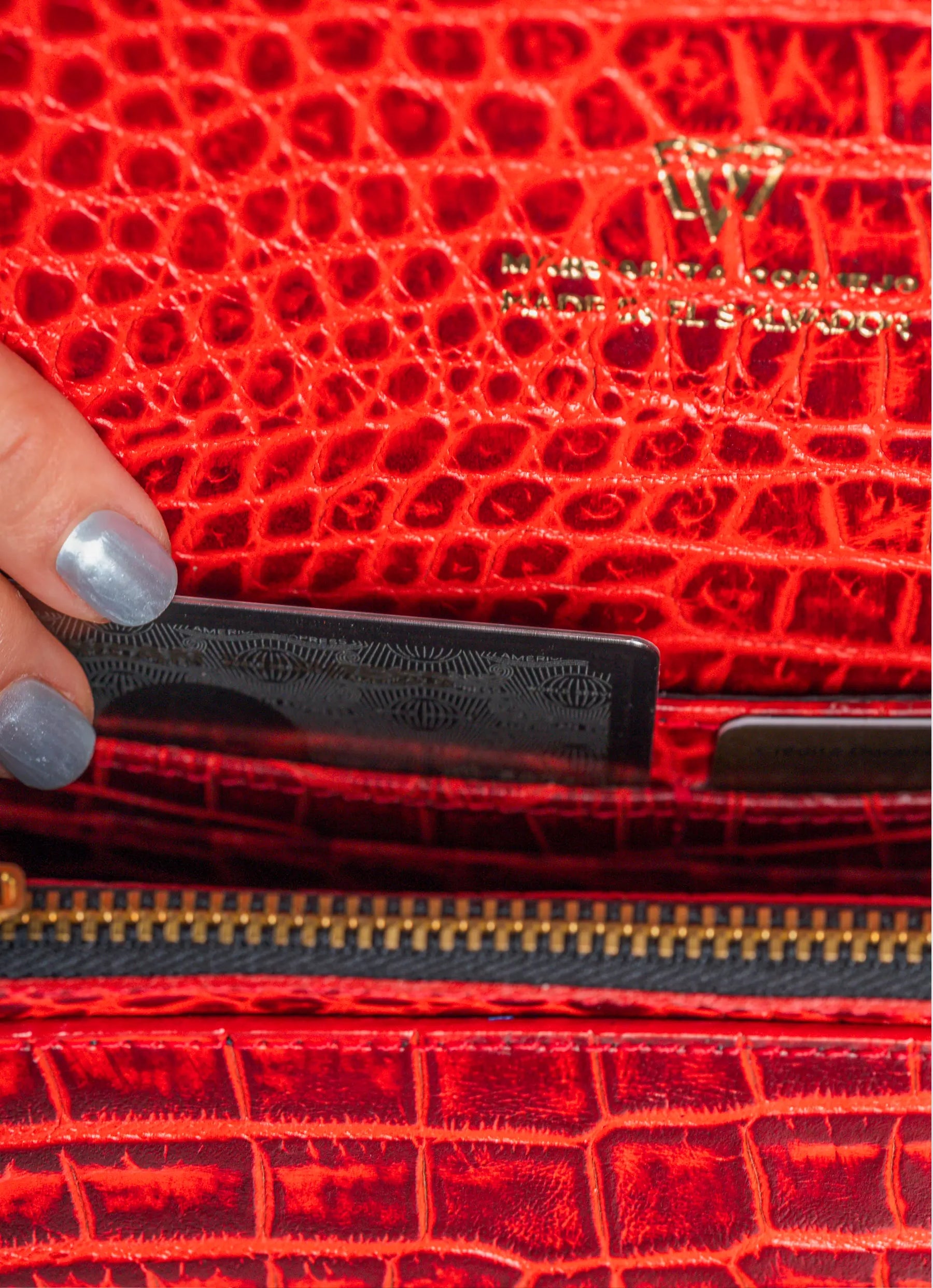 Split Mini Flap Bag | Crocodile