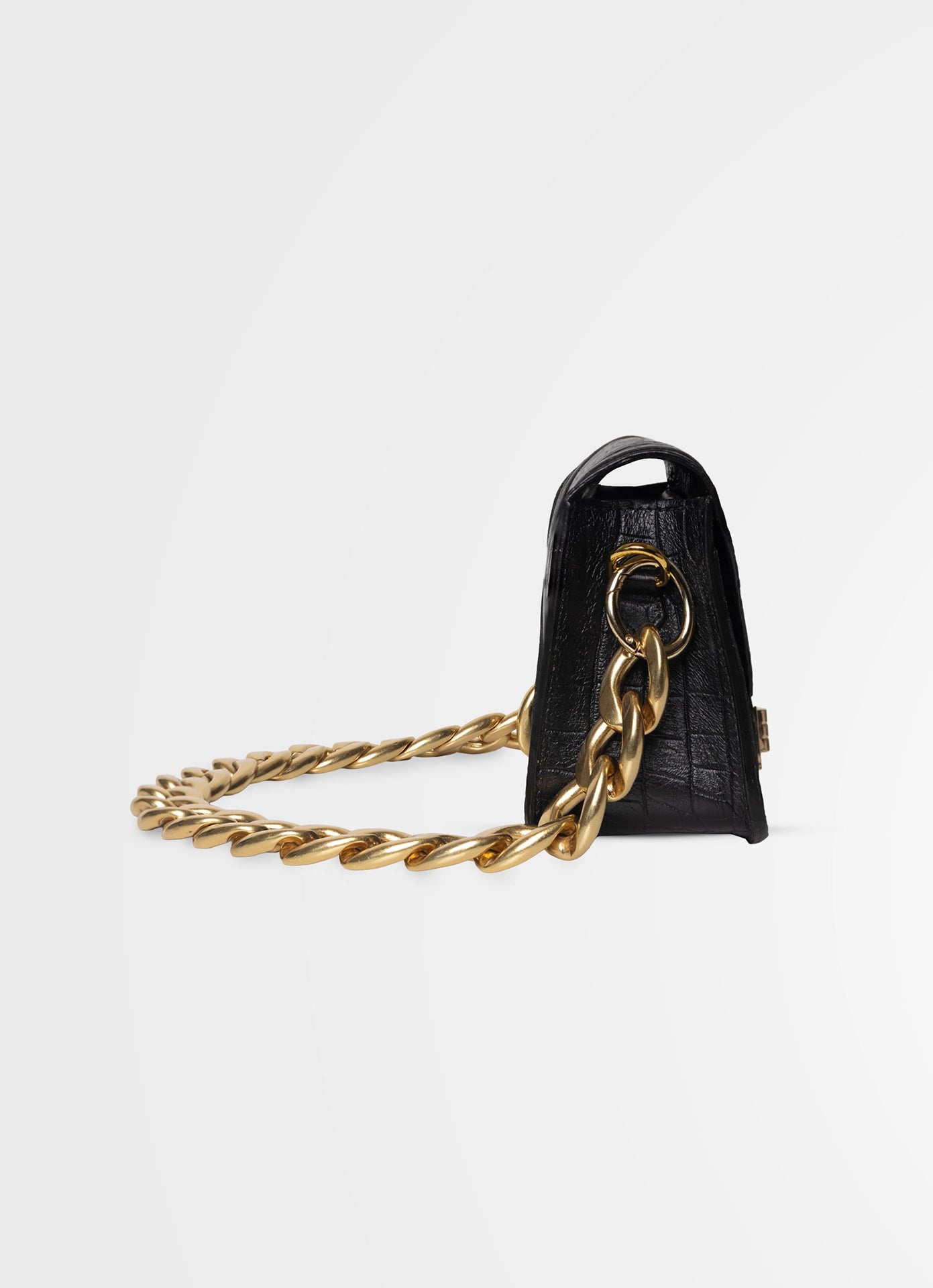 Split Mini Flap Bag Chunky Chain | Crocodile
