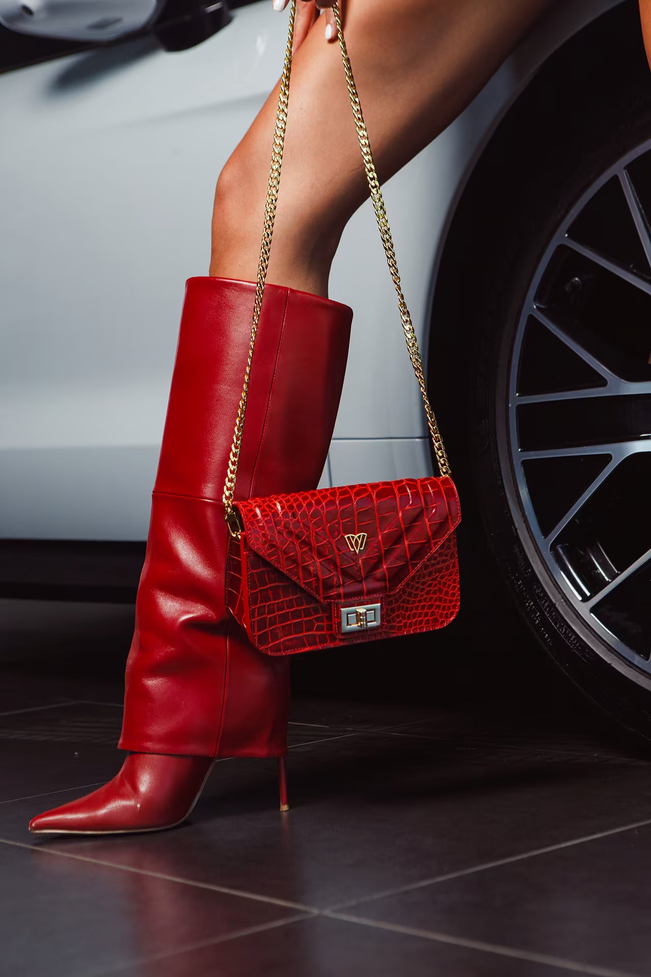 Red leather editorial