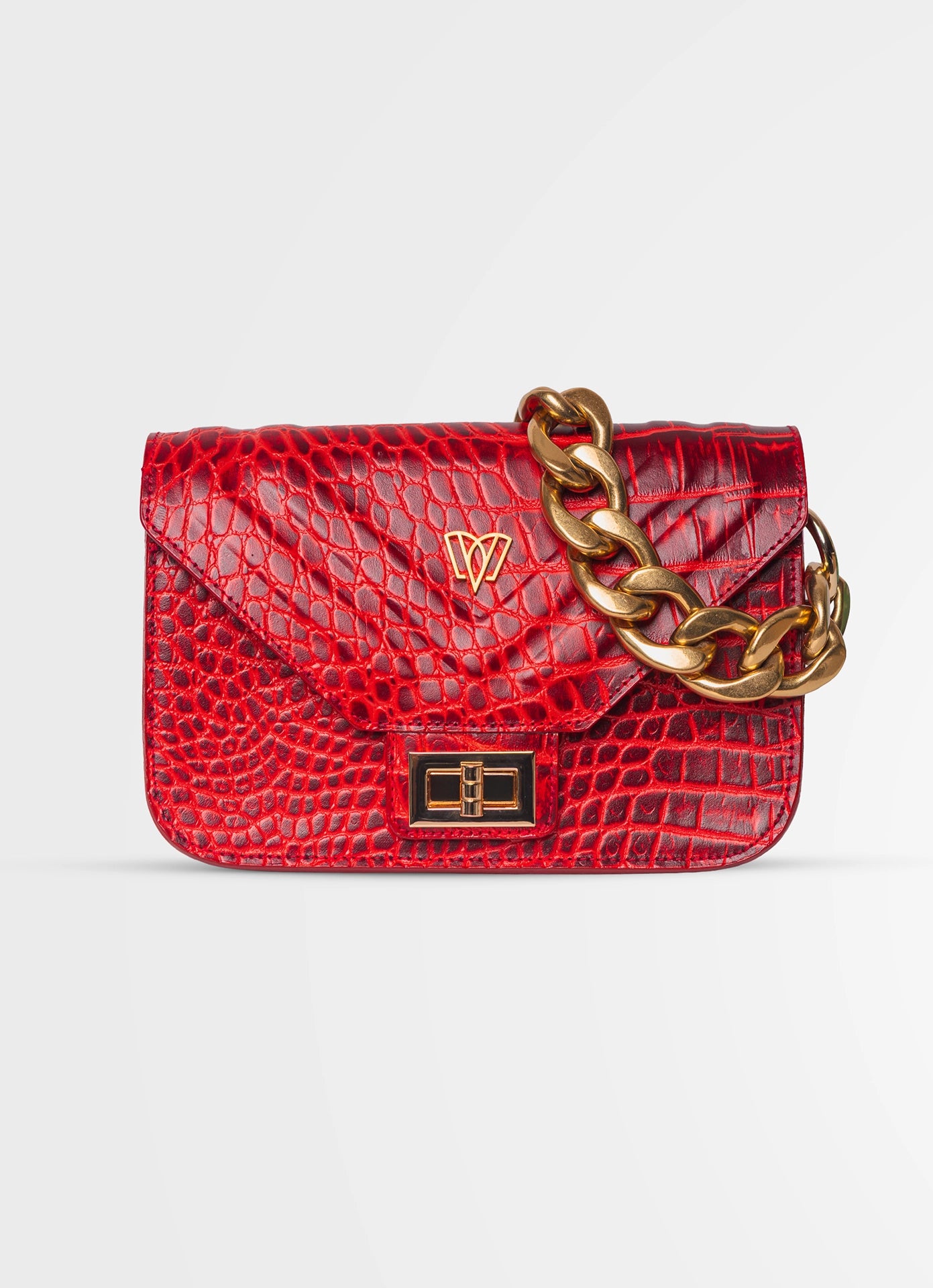 Split Mini Flap Bag Chunky Chain | Crocodile