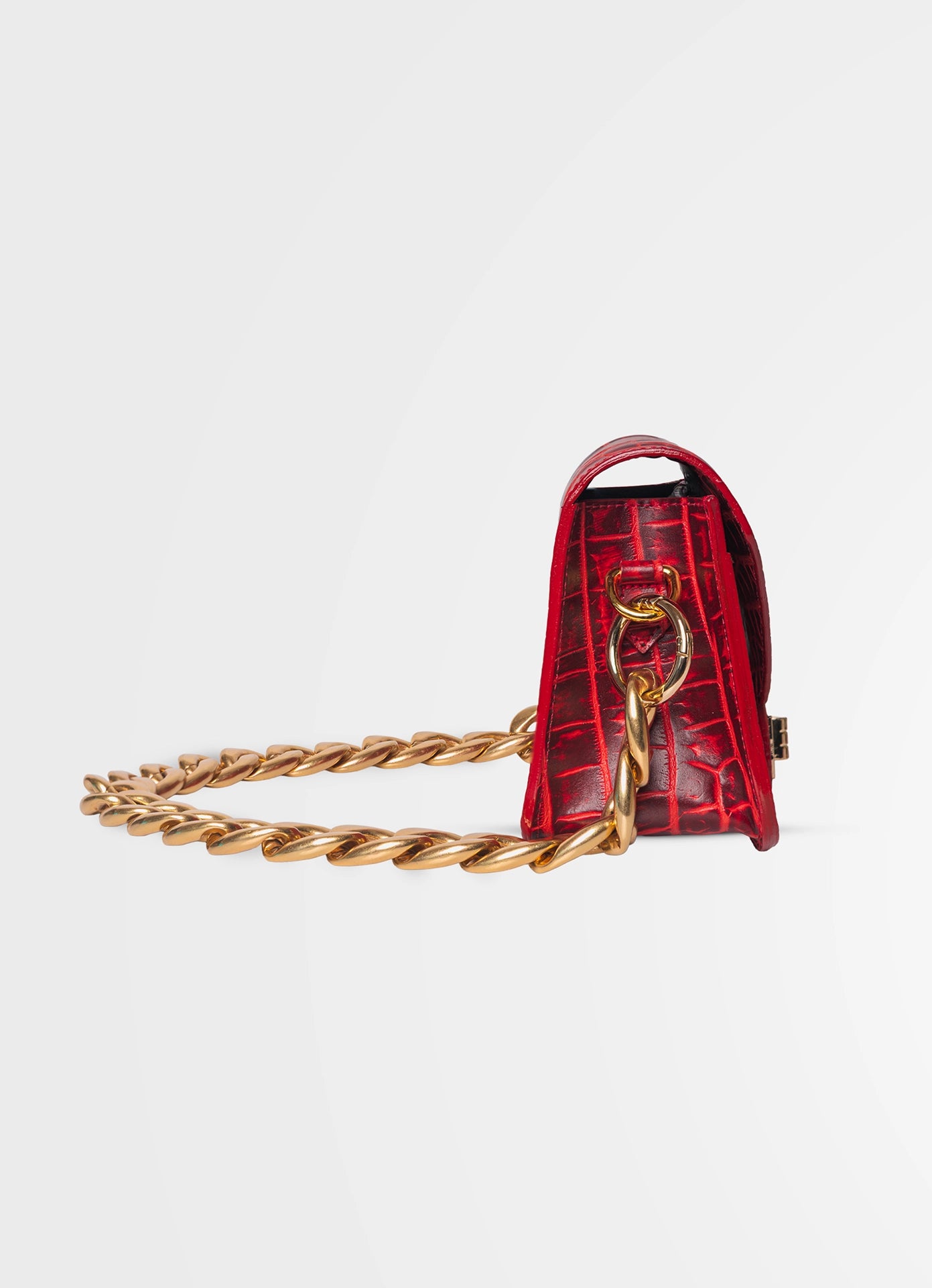 Split Mini Flap Bag Chunky Chain | Crocodile