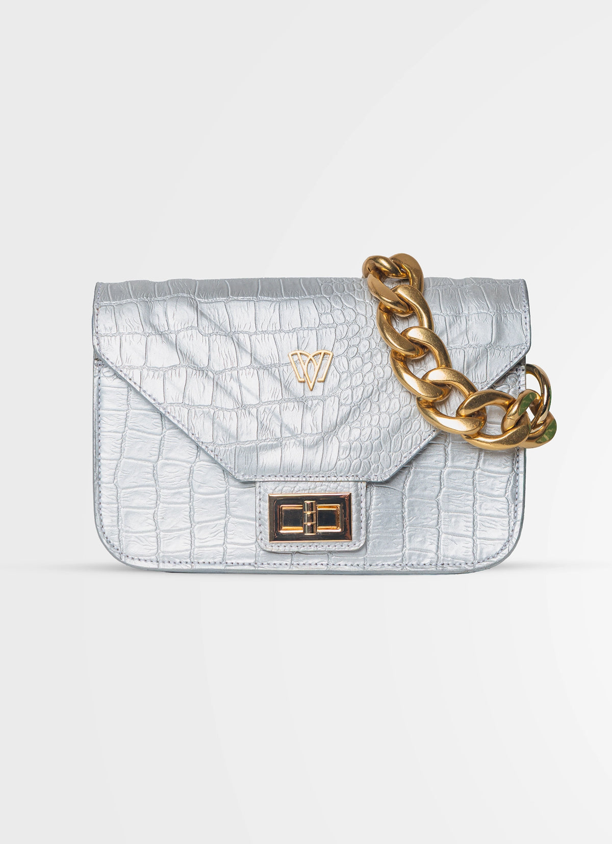 Split Mini Flap Bag Chunky Chain | Crocodile
