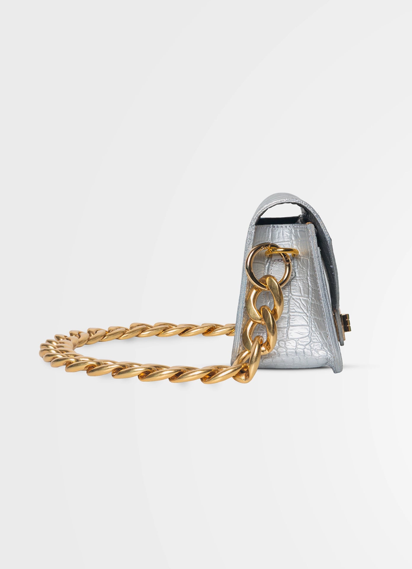 Split Mini Flap Bag Chunky Chain | Crocodile