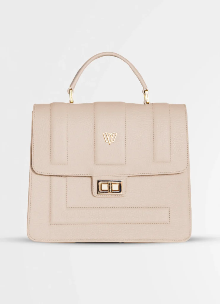 Pilar Small Satchel Bag<span> - </span>Nude