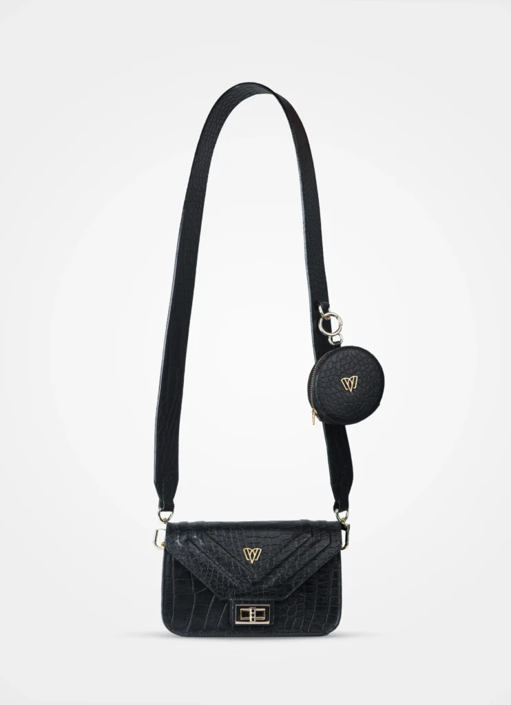 Split crossbody bag | Crocodile