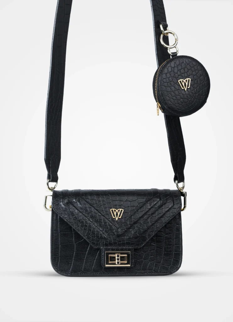Split crossbody bag | Crocodile