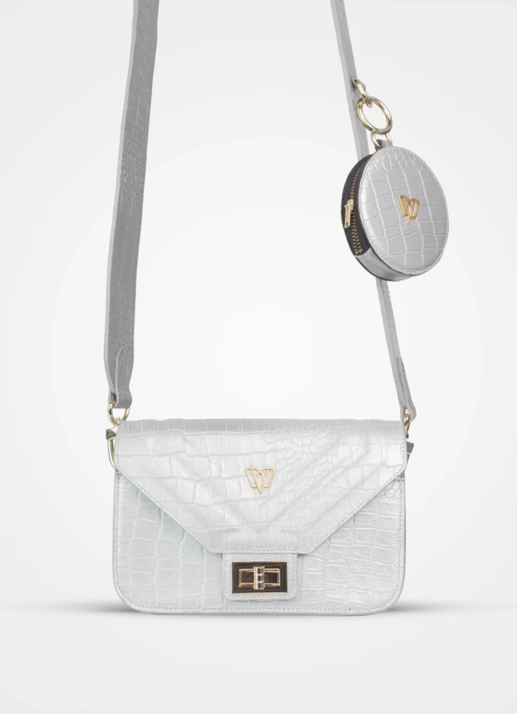 Split crossbody bag | Crocodile