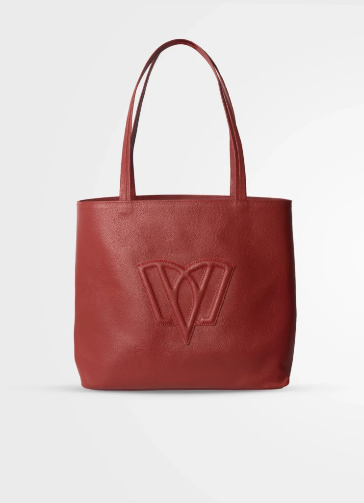 Verona bag- Leather Tote<span> - </span>Rojo, 15 x 12.5 pulgadas